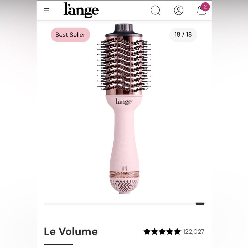 Le Volume 2-in-1 Titanium Brush Dryer Blush 75mm by L’ange